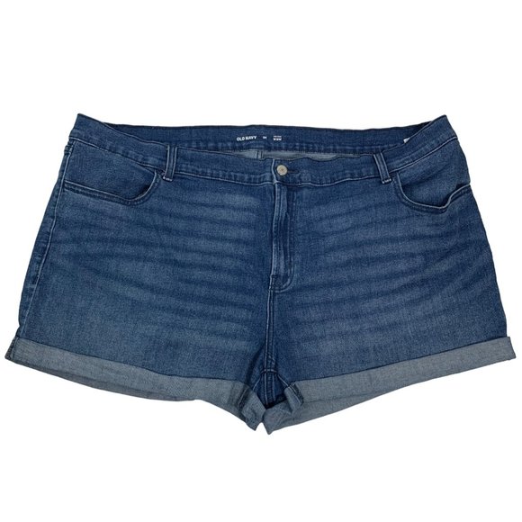 Old Navy WOW Jean Shorts Plus Sz 24 Blue Mid Rise Cuffed Denim Stretch Shortie - Picture 10 of 10